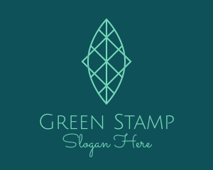 Green Symmetrical Leaf  logo design