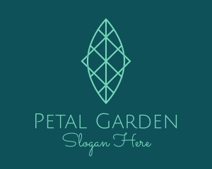 Green Symmetrical Leaf  logo design