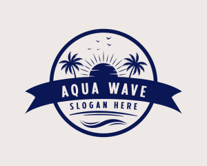 Ocean Beach Palm Tree logo design