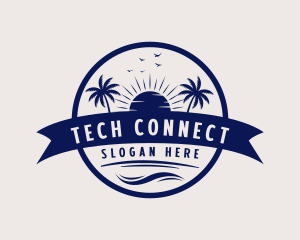 Ocean Beach Palm Tree logo