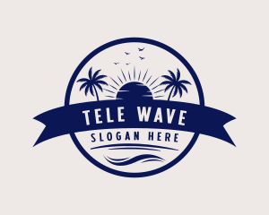 Ocean Beach Palm Tree logo design