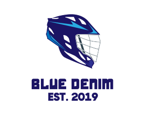 Blue Lacrosse Helmet  logo design