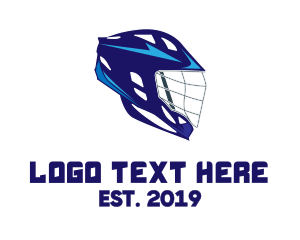 Headgear - Blue Lacrosse Helmet logo design