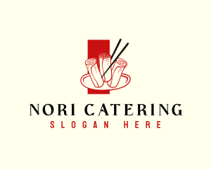 Spring Roll Cooking Delicacy logo design