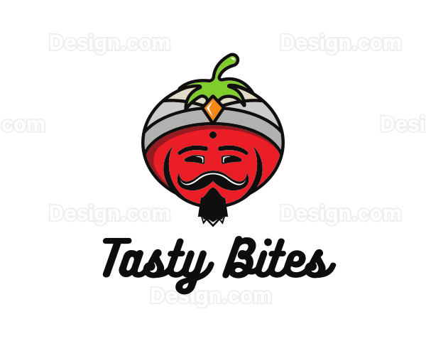 Tomato Turban Mustache Logo