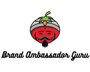 Tomato Turban Mustache logo design