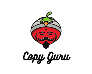 Tomato Turban Mustache logo design