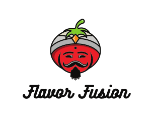 Tomato Turban Mustache logo design