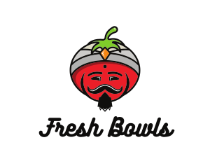 Tomato Turban Mustache logo design