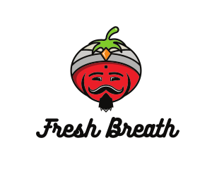 Tomato Turban Mustache logo design