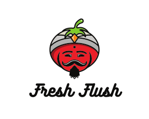 Tomato Turban Mustache logo design