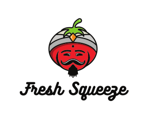 Tomato Turban Mustache logo design