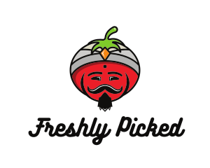 Tomato Turban Mustache logo design