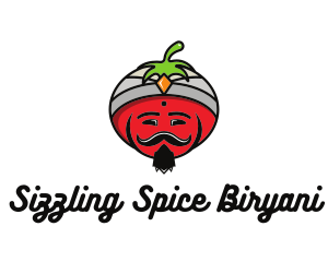 Tomato Turban Mustache logo design