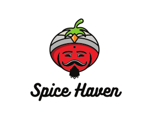 Tomato Turban Mustache logo design