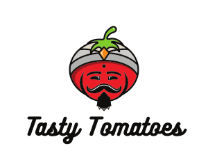 Tomato Turban Mustache logo design