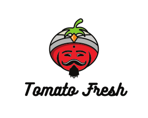 Tomato Turban Mustache logo design