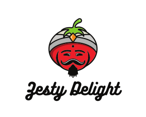 Tomato Turban Mustache logo design