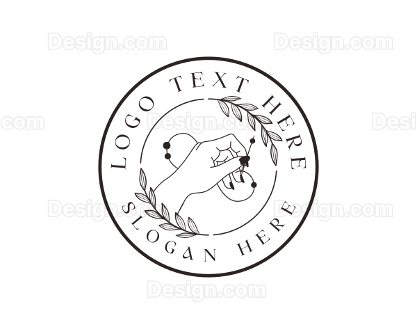 Hand Needle Bead Sewing Charm Logo