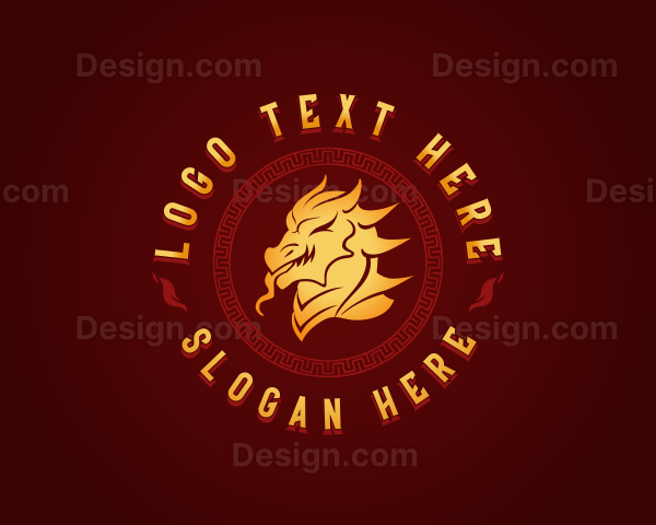 Oriental Fire Dragon Logo