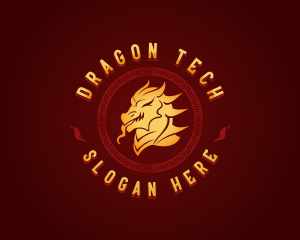 Oriental Fire Dragon logo design