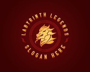 Oriental Fire Dragon logo design