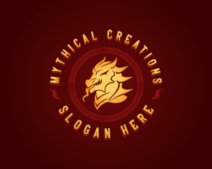 Oriental Fire Dragon logo design