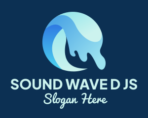 Blue Hydro Ocean Wave logo design