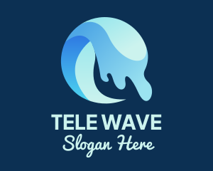 Blue Hydro Ocean Wave logo design