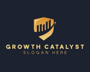 Finance  Growth Analytics Shield logo design