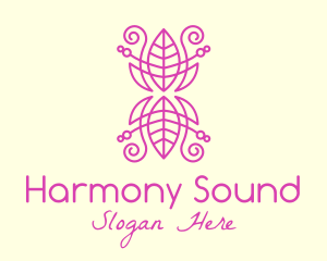 Pink Leaf Decoration  Logo