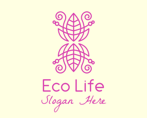 Pink Leaf Decoration  logo design