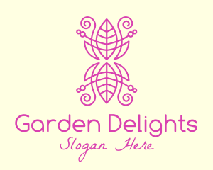 Pink Leaf Decoration  logo design