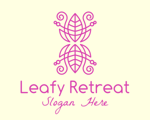 Pink Leaf Decoration  logo design