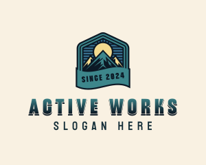 Hiking Mountain Summit logo design