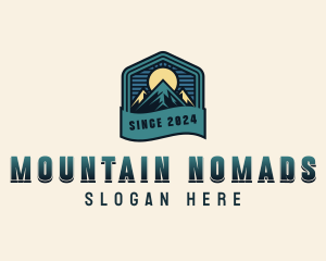 Hiking Mountain Summit logo design