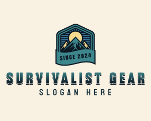 Hiking Mountain Summit logo design