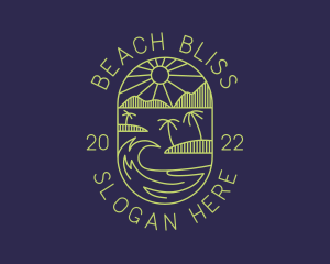 Tropical Island Beach Getaway logo design