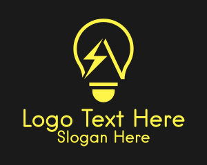 Yellow Thunderbolt Lightbulb logo