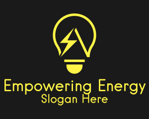 Yellow Thunderbolt Lightbulb logo design