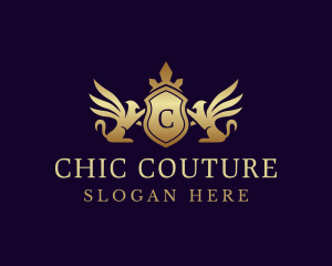 Luxury Crown Griffin Shield logo design