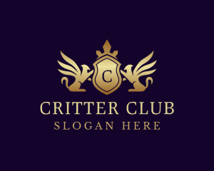 Luxury Crown Griffin Shield logo design