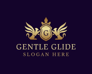 Luxury Crown Griffin Shield logo design