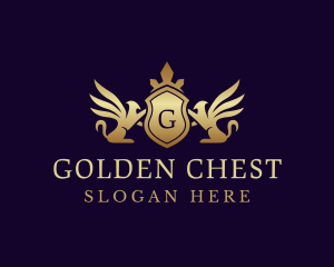 Luxury Crown Griffin Shield logo design