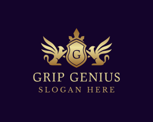 Luxury Crown Griffin Shield logo design