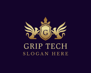 Luxury Crown Griffin Shield logo design