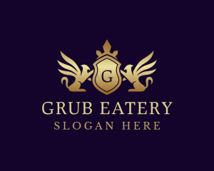 Luxury Crown Griffin Shield logo design