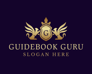 Luxury Crown Griffin Shield logo design