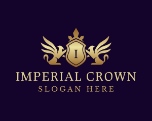 Luxury Crown Griffin Shield logo design