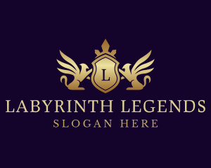 Luxury Crown Griffin Shield logo design